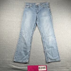 Tommy Hilfiger Jeans Classic Fit Womens Size 10R Light Wash Distressed *SEE